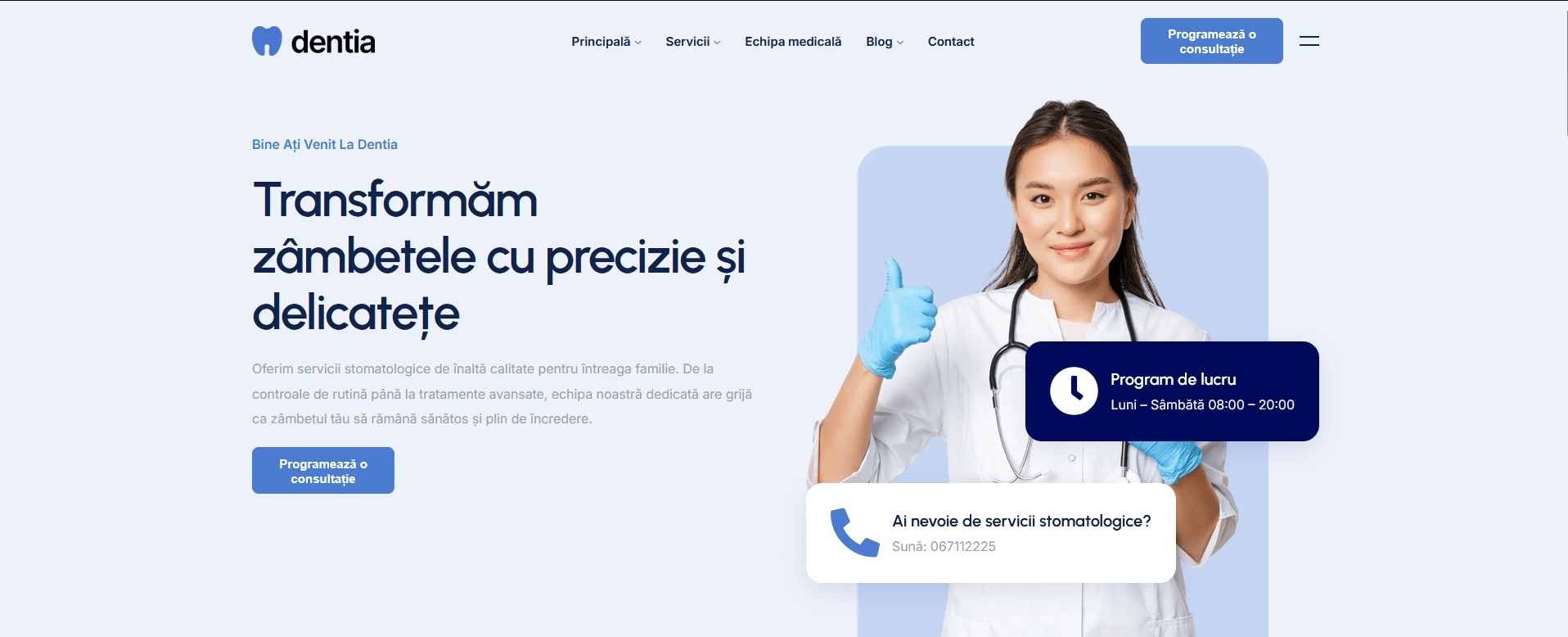 Dentia - landing page